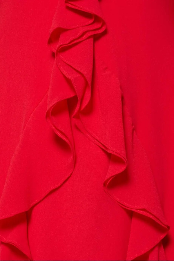 Keepsake raudona suknelė su raukinais